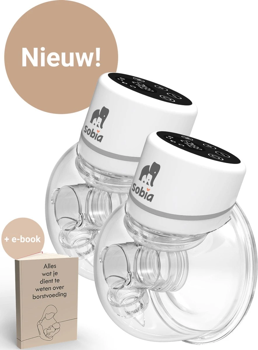 Sobia® Go Comfort - Handsfree Borstkolf - Incl. 40 Moedermelk Bewaarzakjes - BPA Vrij - 2 Stuks - Oplaadbaar - Luxe Comfort Kolfset - Incl. Borstvoeding E-Book 1 Sobia® Go Comfort - Handsfree Borstkolf - Incl. 40 Moedermelk Bewaarzakjes - BPA Vrij - 2 Stuks - Oplaadbaar - Luxe Comfort Kolfset - Incl. Borstvoeding E-Book