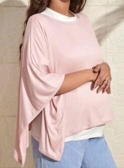 Borstvoeding Poncho/ Borstvoedingsdoek/ Borstvoeding T-shirt/Makkelijk Draagbare En Niet Opvallend Voedingsshirt/Afschermdoek Tijdens Voeden/ Ademende Voedingshoes/54cm X 58 Cm/ -Jollein Winkel 888x1200 1