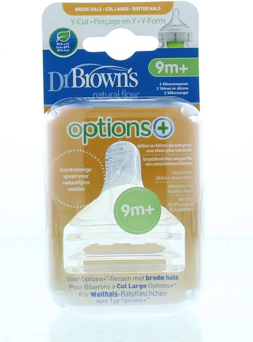 Dr. Brown's Options+ Anti-colic Y-speen - Voor Brede Halsfles - 2 Stuks 4 Dr. Brown's Options+ Anti-colic Y-speen - Voor Brede Halsfles - 2 Stuks - Afbeelding 4