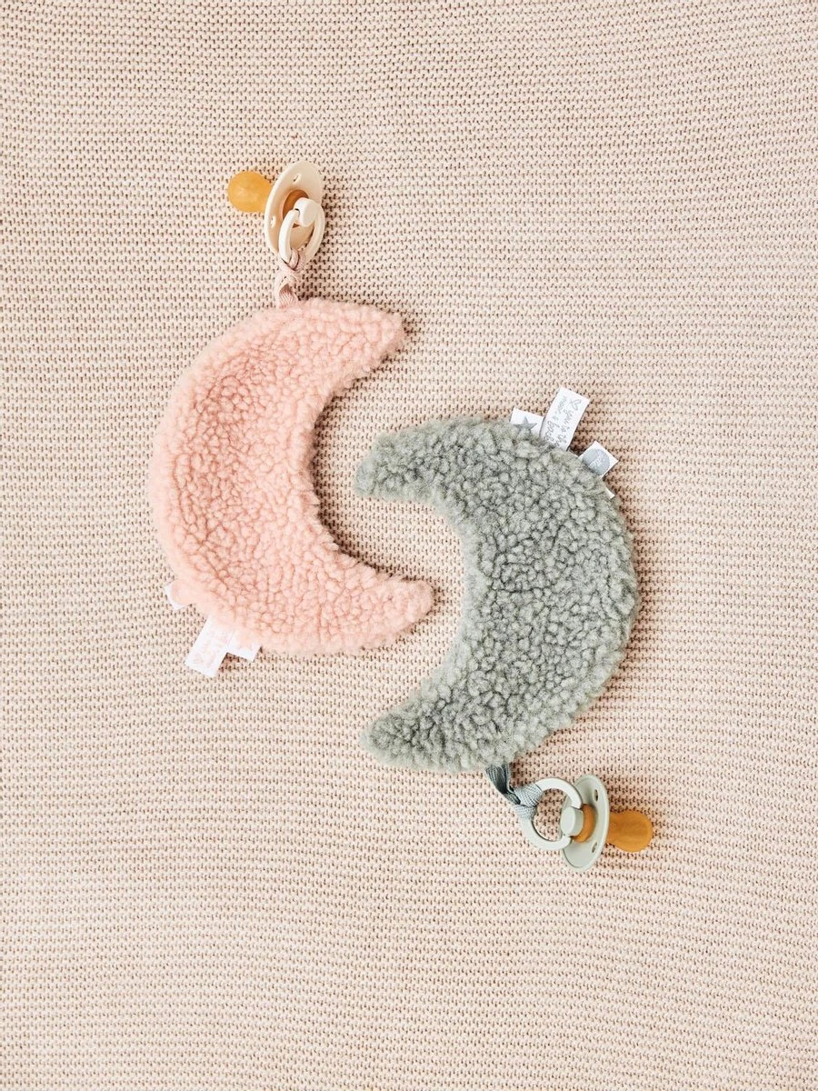 Jollein Speendoek Moon | Set 2 Stuks | Pale Pink + Ash Green 1 Jollein Speendoek Moon | Set 2 Stuks | Pale Pink + Ash Green
