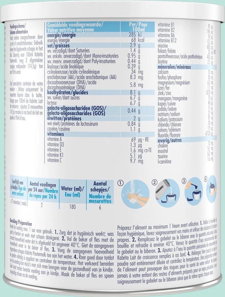 Kabrita 3 Peutermelk - Babyvoeding 12+ Maanden - 400g 3 Kabrita 3 Peutermelk - Babyvoeding 12+ Maanden - 400g - Afbeelding 3