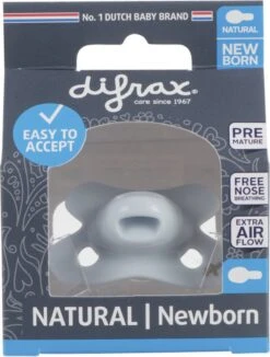 Fopspeen Difrax Newborn Natural Pure | Ice Blauw -Jollein Winkel 910x1200