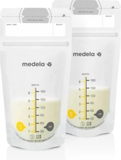 Medela Moedermelk Bewaarzakjes Moedermelkbewaarzakjes Medela Zakjes - Gemakkelijke Etiketteren - 180 Ml - 50 Stuks