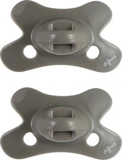 Difrax Fopspeen 0-6 Maanden Dental - Grijs/Clay - Orthodontische Speen - 2 Stuks
