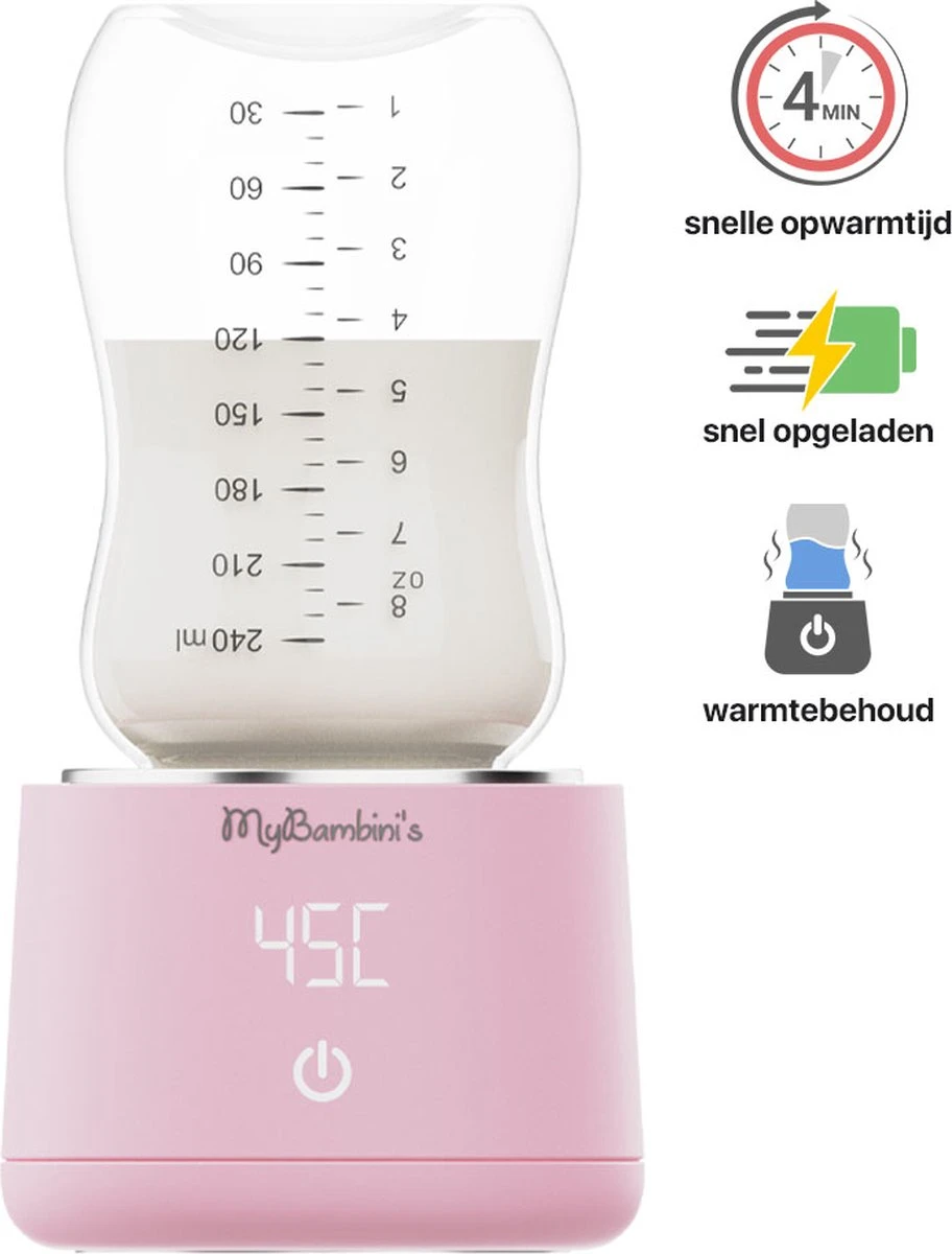 MyBambini's Bottle Warmer Pro™ - Draagbare Baby Flessenwarmer Voor Onderweg - Roze - Geschikt Voor AVENT Philips, Chicco & Dodie 1 MyBambini's Bottle Warmer Pro™ - Draagbare Baby Flessenwarmer Voor Onderweg - Roze - Geschikt Voor AVENT Philips, Chicco & Dodie