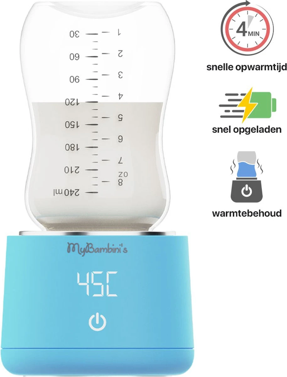 MyBambini's Bottle Warmer Pro™ - Draagbare Baby Flessenwarmer Voor Onderweg - Blauw - Geschikt Voor AVENT Philips, Chicco & Dodie 1 MyBambini's Bottle Warmer Pro™ - Draagbare Baby Flessenwarmer Voor Onderweg - Blauw - Geschikt Voor AVENT Philips, Chicco & Dodie