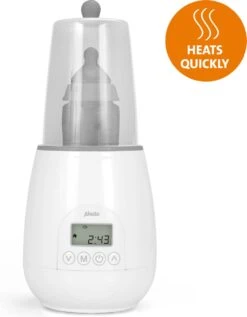 Alecto BW-700 - Snelle Digitale Flessenwarmer 500W Voor Opwarmen, Steriliseren En Ontdooien - Inclusief Stoomkap - Bediening Via Display - Wit -Jollein Winkel 935x1200
