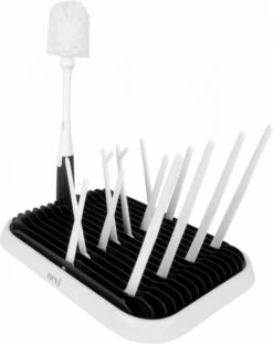Nevi Afdruiprek Met Lekbak - Afdruipmat Voor 10 Flessen - Opvouwbaar Droogrek Babyfles - Inclusief Afwasborstel -Jollein Winkel 953x1200
