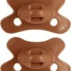 Difrax Fopspeen Pure Natural 0-6 Maanden - Bruin/Cinnamon - 2 Stuks