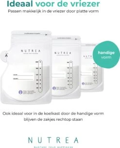 Nutrea – 200 Stuks – Moedermelk Bewaarzakjes Met Schenktuit – 200 Ml – Borstvoeding Bewaarzakje -Jollein Winkel 974x1200 1