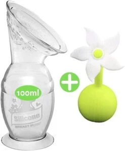 HAAKAA - Siliconen Borstkolf - 100ml + Stopper Witte Bloem - Borstvoeding - Lekschaal -Jollein Winkel 994x1200