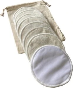 Merkloos Wasbare Zoogcompressen (8st)- Borstvoeding- Bamboe Compres